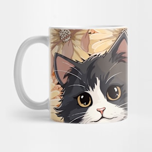 Cat With Flowers Mug